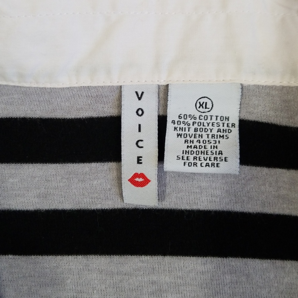 Voice striped top shirt.  Size XL runs Smaller. - Picture 5 of 8